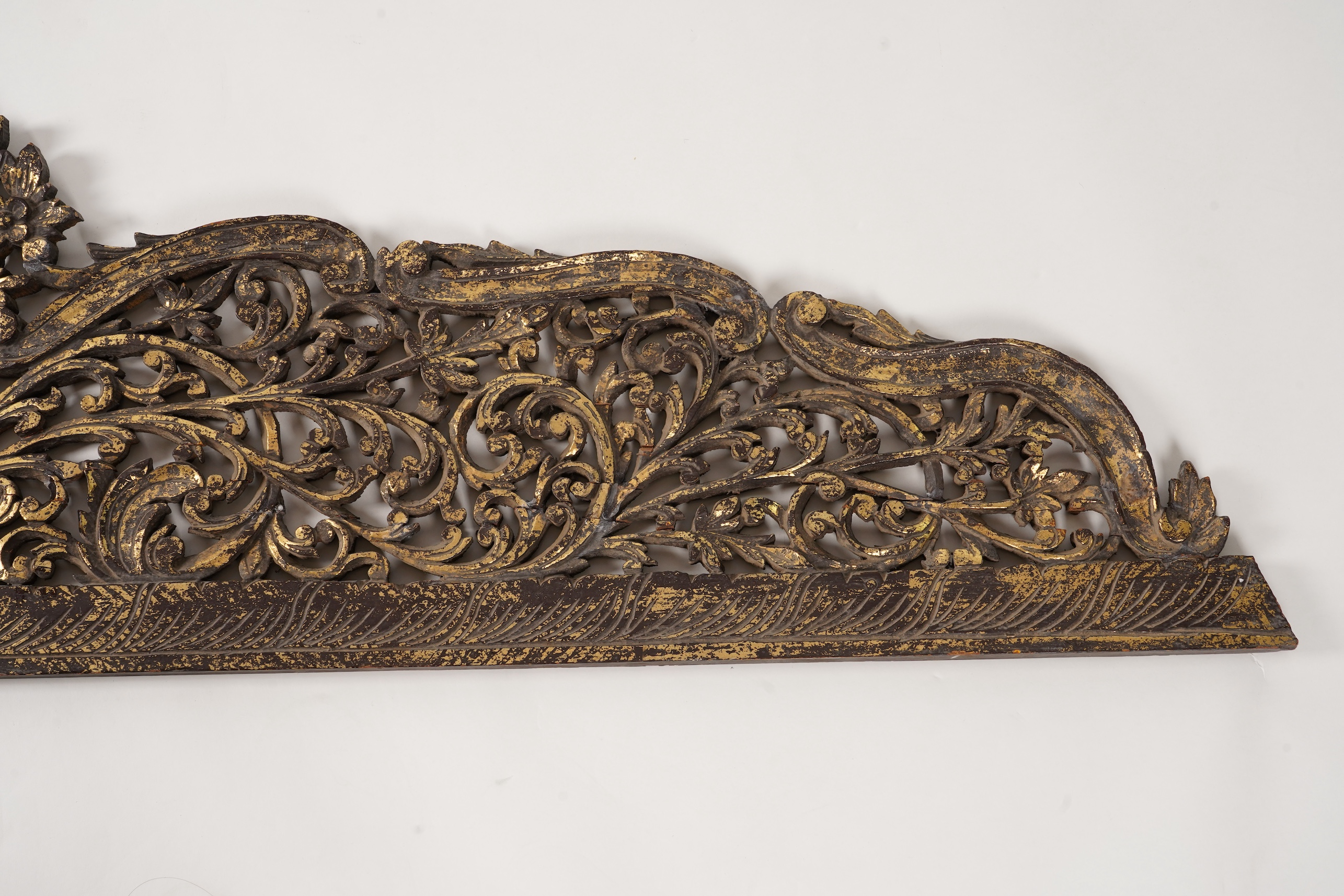 A Burmese gilt lacquered wood cresting, 19th century